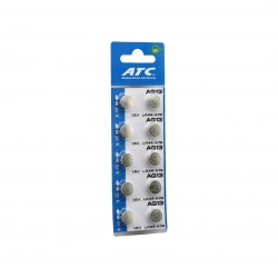 ATC ALKALİNE BUTTON BATTERY ( AG13 ) ( LR-44/A76 ) ( DÜĞME PİL ) ( ALKALİN ) ( 1.5V ) ( 10LU KART )*400