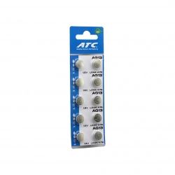 ATC ALKALİNE BUTTON BATTERY ( AG13 ) ( LR-44/A76 ) ( DÜĞME PİL ) ( ALKALİN ) ( 1.5V ) ( 10LU KART )*400