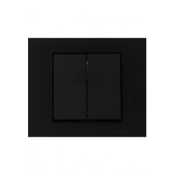 ATOM ( SİYAH ) KOMİTATÖRLÜ 2Lİ ANAHTAR PRİZ*12X10