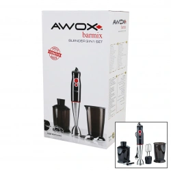 AWOX BARMİX ( 3İN1 ) BLENDER SETİ ( ÇELİK 2Lİ MİKSER ) ( ÇELİK RONDO BIÇAK ) ( ÇELİK 4 KANATLI BIÇAK ) ( 1000W )*4