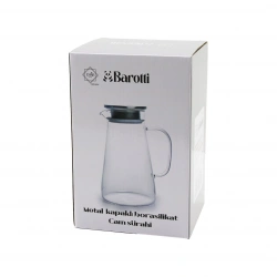 BAROTTİ DMR-8763 ( GENİŞ TABAN=1450ML ) ( CAM ) ( BOROSİLİKAT= ISIYA DAYANIKLI ) SÜRAHİ (METAL KAPAK & SİLİKON CONTA)*12=K