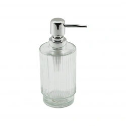 BAROTTİ DMR-8887 ( ÇİZGİ DESENLİ ) ( ŞEFFAF CAM ) SIVI SABUNLUK ( 330 ML )*48=K