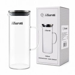 BAROTTİ DMR-9039 ( METAL KAPAKLI ) CAM SÜRAHİ & BOROSİLİKAT ( 1200ML )*12=K