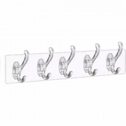 BAYSA-136 ( 5 KOLLU=6.2CM ) MİKA KRİSTAL PLASTİK ( ŞEFFAF ASKI ) ( ŞEFFAF PVC YAPIŞKANLI MONTAJ ) ( 6.4X29.3CM )*30X10