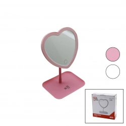 BELLA HOUSE K-0705 ( KALPLİ ) ( 7 ) ( LEDLİ & USB ŞARJLI ) MAKYAJ AYNASI ( 90°AYARLI ) ( TAKILIKLI AYAK )( RENKLİ PLS. )*60