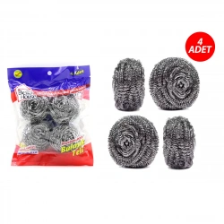 BELLA HOUSE K-7279 ( 4PCS ) ( POŞETLİ ) BULAŞIK TOP TELİ ( PASLANMAZ )*12X20