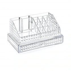 BLACKSTONE KRC-021 (DIAMOND) (TEK ÇEKMECE+16 BÖLME) MAKYAJ & TAKI ORGANİZERİ (MİKA KRİSTAL PLS) (23.3X13.5X11.5CM)*12