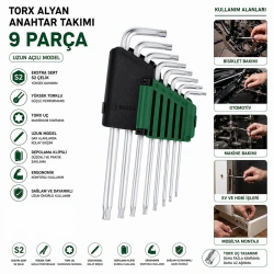 BOSCH-1 600 A02 Z9C ( 9PCS ) ( KROM ) ( UZUN & YILDIZ ) ALYAN ( ALLEN ) ANAHTAR TAKIMI*!!!