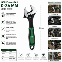 BOSCH-1 600 A03 9HP ( 10 & 250MM ) İNGİLİZ ANAHTAR & KURBAĞACIK SETİ*1