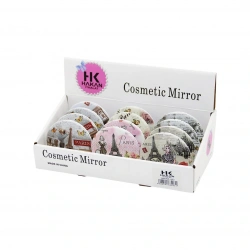 COSMETİC MİRROR HAKAN-493 ( EYFEL & BAYAN RESİMLİ KAPAK ) ( YUVARLAK ) ( CEP & ÇANTA ) MAKYAJ AYNASI (PLASTİK)*12X40