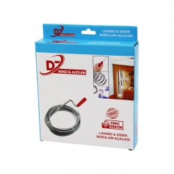 DENİZ EL ALETLERİ ( 3MT ) ( SUSTA ) ( SPİRAL ESNEK YAY ) LAVABO & GİDER BORU AÇAR*48