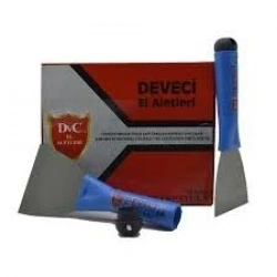 DEVECİ DVC-74211 ( NO-8 ) ( 80MM ) ( KAPAKLI ) ( SAPTAK ) METAL KAZIMA SPATULASI ( PLASTİK SAPLI )*12X12