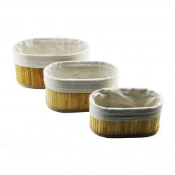 DMR-4951 (3LÜ) (OVAL) (BAMBU KENAR) ORGANİZER SEPET*10