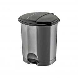 DÜNYA-01013-400&410 ( SİYAH & GRİ ) ( 18LT ) ( PEDALLI ) ÇÖP KOVASI PLASTİK ( 305X301X390MM )*6=K