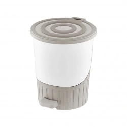 DÜNYA-01071-407 ( KUM BEJİ ) PASTEL ( LÜX ) ( 26LT ) ( PEDALLI ) ÇÖP KOVASI PLASTİK ( 380X343X398MM )*4=K