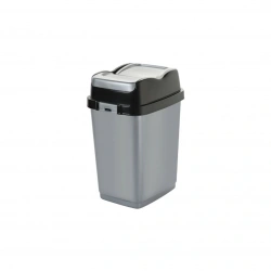 DÜNYA-09711-400&410 ( SİYAH & GRİ ) EASY ( 5LT ) ( ÇİFT KAPAKLI ) ÇÖP KOVASI PLASTİK ( 149X185X266MM )*36=K