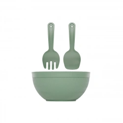 DÜNYA-10730-999 ( 3PCS ) DERİN SALATA SETİ PLASTİK ( 4000ML KASE & ÇATAL & KAŞIK )*12=K