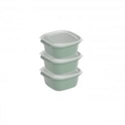 DÜNYA DP-31271-999 ( KARE ) ( 3PCS = 550ML ) EASY KEEP SAKLAMA KABI ( RENKLİ PLASTİK & ŞEFFAF KAPAK )*12=K