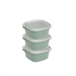 DÜNYA DP-31272-999 ( KARE ) ( 3PCS = 1000ML ) EASY KEEP SAKLAMA KABI ( RENKLİ PLASTİK & ŞEFFAF KAPAK )*12=K