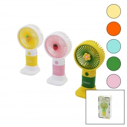 EMKA-5592 (USB ŞARJLI) MİNİ EL FANI (ÇAP:7.5CM & Y:15CM) (SABİT BAŞLIK) (3 KADEME HIZ) (TELEFONLUKLU MASA ÜSTÜ AYAK APARAT)*144