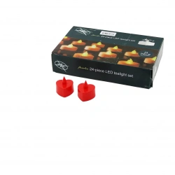 FLAWLESS LED TEALİGHT SET SDR-LM-001 KALPLİ MİNİ LEDLİ PİLLİ MUM*24X40