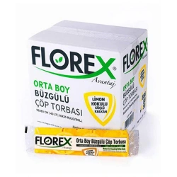 FLOREX-401 AVANTAJ ( LİMON KOKULU ) ( BÜZGÜLÜ ) ( ORTA ) ( 10PCS ) 55X60CM ÇÖP TORBA*25=K