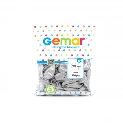 GEMAR GM-110-38 ( METALİK & GÜMÜŞ & SİLVER ) BALON ( 11 & 28CM & 100PCS )*1X50