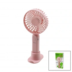 GOLD SİLVER GS-305 (USB ŞARJ) MİNİ EL FANI (ÇAP:10.2CM & Y:22.5CM) (SABİT BAŞLIK) (3KDM HIZ) (TELEFONLUKLU & ASKI HALKASI)*100