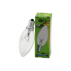 HEHE ULB-HA ( 40W ) ( E14 ) ( ŞEFFAF & DÜZ ) ( SARI RENK ) MUM AMPUL*10X10