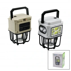 HELLOCLOUD HC-7677B (3İN1= 2-LED FENER & COB LED & 1-RUSTİK AMPUL ) KAMP & BAHÇE FENER (SOLAR & ŞARJLI) (POWERBANK)*60