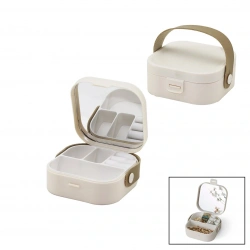 HOUSE BY HOUSE UR-3464 ( ÇANTA BOY ) ( 9X9CM & Y:3.7CM ) AYNALI MAKYAJ & TAKI ORGANİZER ( 4BÖLME & TAŞIMA KULP )*48