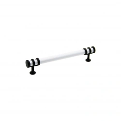 İBİCO-942 ( 12.8CM ) ( YÜZÜK SİYAH & KULP BEYAZ ) BORU ÇEKMECE KULP*10X5