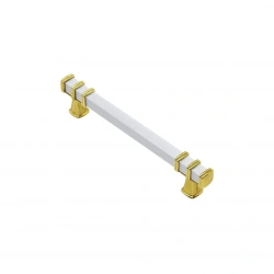 İBİCO-966 ( 12.8CM ) ( YÜZÜK ALTIN & KULP BEYAZ ) ( KARE ) ÇEKMECE KULP*10X5