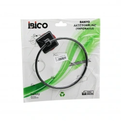İBİCO BANYO BNY-717 ( SİYAH ) ( YUVARLAK ) METAL ( HAVLULUK ) ( YAPIŞKANLI MONTAJ )*50