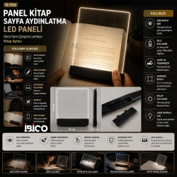 İBİCO İ10-027 LIGHT PANEL KİTAP SAYFA AYDINLATMA LED PANELİ ( KİTAP OKUMA ) ( PİLLİ ) ( 15X17CM )*150