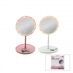 İBİCO İ11-016 ( YUVARLAK ) ( 6.5 ) ( LEDLİ & USB ŞARJLI ) MAKYAJ AYNASI ( 90° AÇI AYARLI ) ( TAKILI AYAK ) ( RENKLİ PLS )*60