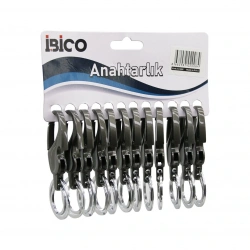 İBİCO İ12-008 ( AÇACAKLI  ) ( SU DAMLASI MODEL GÖVDE ) ( METAL ) ANAHTARLIK ( ÇİFT HALKALI ) ( KEMER GEÇMELİ )*12X50