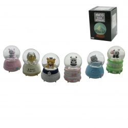 İBİCO İ12-071 ( BÜYÜK BOY & 10CM ) ( PİLLİ & IŞIKLI ) ( MÜZİKLİ ) KAR KÜRESİ CAM ( HAYVAN FİGÜRLÜ & DESEN MİX ) RENKLİ*24                     qwe02