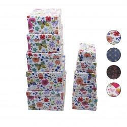 İBİCO İ12-099 ( 10PCS ) ( D.DÖRTGEN ) ( MİX DESEN ) KARTON HEDİYE KUTUSU ( 34X26--------16.8X10.8 )*4=K