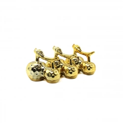 İBİCO İ12-171 ( ÇİFT ELMA & ORTA ) ( GOLD & SERAMİK ) BİBLO & DEKORATİF SÜS EŞYASI*12X12