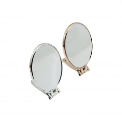 İBİCO İ15-018 -950-1 ( OVAL ) ( 6.5=16.5X13CM ) MAKYAJ AYNASI ( ÇİFT TARAFLI ) ( BRONZ & GÜMÜŞ PLS.ÇERÇEVE ) ( KATLANIR AYAKLI )*72