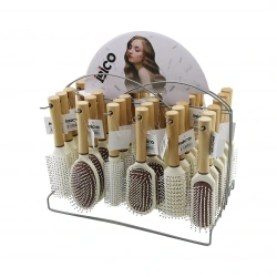 İBİCO İ15-041 (AHŞAP SAP & PLS.GÖVDE) (FÖN & SAÇ FIRÇASI &TARAK)(MİX=6 MODEL&2 RENK ) (BEYAZ PLS.& RENKLİ TOP UÇ )*36X4