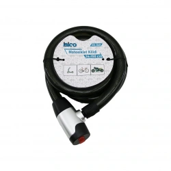 İBİCO İ18-068 ( ANAHTARLI ) ( AÇ-KAPA KİLİT KAPAKLI ) MOTOR & BİSİKLET KİLİT ( ÇELİK TEL ) ( SİYAH ŞEFFAF KILIF ) ( 24MMX150CM )*30