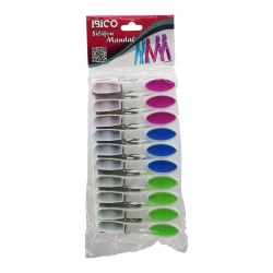 İBİCO İ21-037 ( 10PCS ) ( RENKLİ SİLİKON AĞIZ & BAS-AÇ ) ( BEYAZ PLASTİK ) MANDAL*12X12