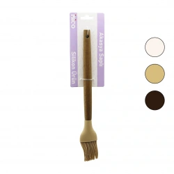 İBİCO İ22-017 ( RENKLİ SİLİKON ) ( AHŞAP AKASYA SAPLI ) YUMURTA FIRÇASI ( 27CM )*6X24