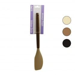 İBİCO İ22-020 ( RENKLİ SİLİKON ) ( AHŞAP AKASYA SAPLI ) ( YAN ) SPATULA ( 30CM )*6X24