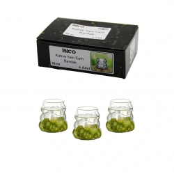 *İBİCO İ22-136 ( 6PCS ) ( KULPSUZ ) ( ÜZÜM & KABARCIKLI CAM ) KAHVE YANI BARDAK ( 90ML )*24=K
