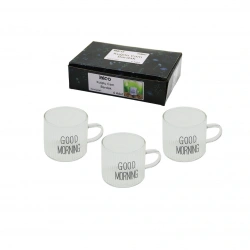 *İBİCO İ22-139 ( KULPLU ) ( GOOD MORNING & KALIN ÇİZGİLİ CAM ) KAHVE YANI BARDAK ( 90ML )*48=K