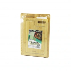 İBİCO İ22-196 ( 2PCS SET ) ( DÜZ KENARLI & KANALLI & OVAL KULPLU ) ( AHŞAP BAMBU ) KESİM PANOSU & KESME TAHTASI (18X28X1CM--22X32X1CM)*24