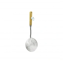 İBİCO İ22-289 ( 13-14CM ) ( BAMBU AHŞAP SAPLI ) ( ÇELİK METAL ) ( DERİN ) KEVGİR ( SAP: 26CM )*12X10